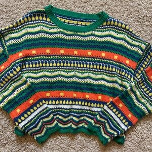 SHEIN Multicolor Striped Crew Neck Sweater